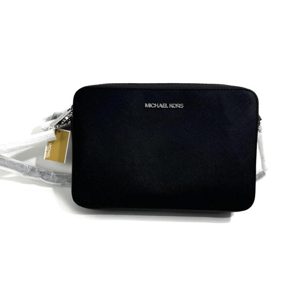 Michael Kors Handbags - Michael Michael Kors Jet Set Black Large Saffiano Leather Crossbody Bag New